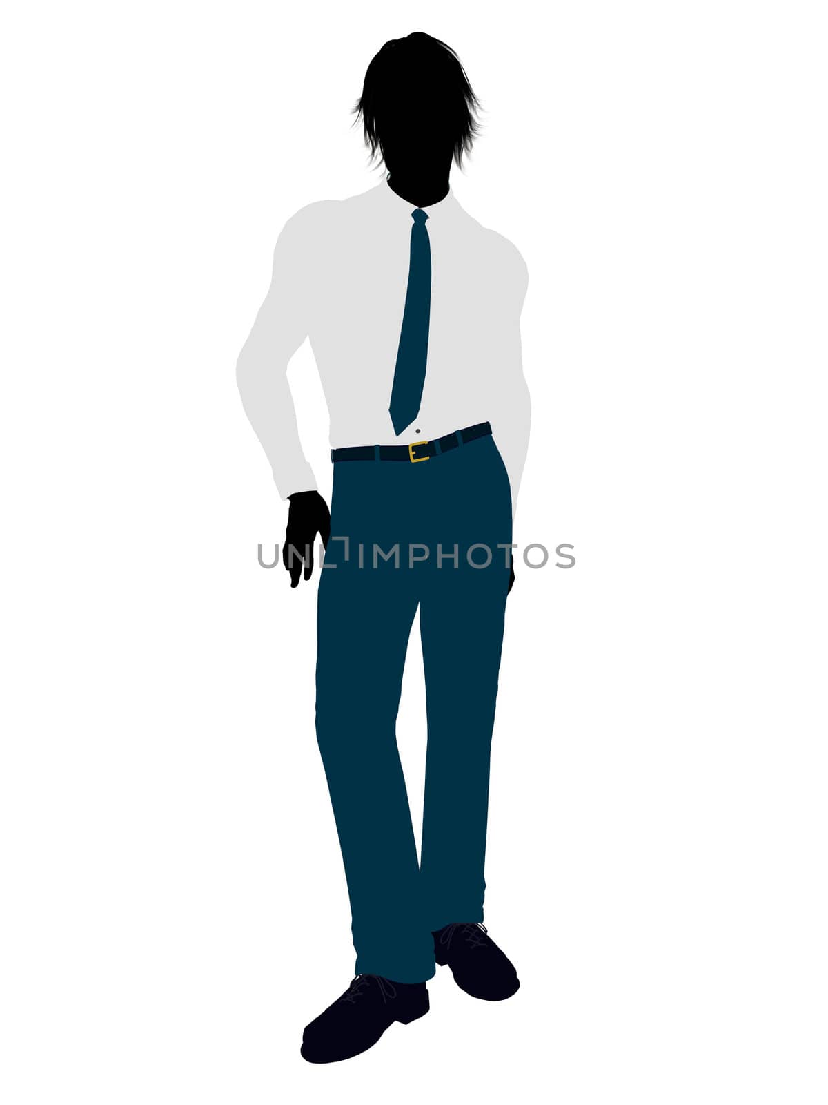 Business man silhouette illustration on a white background