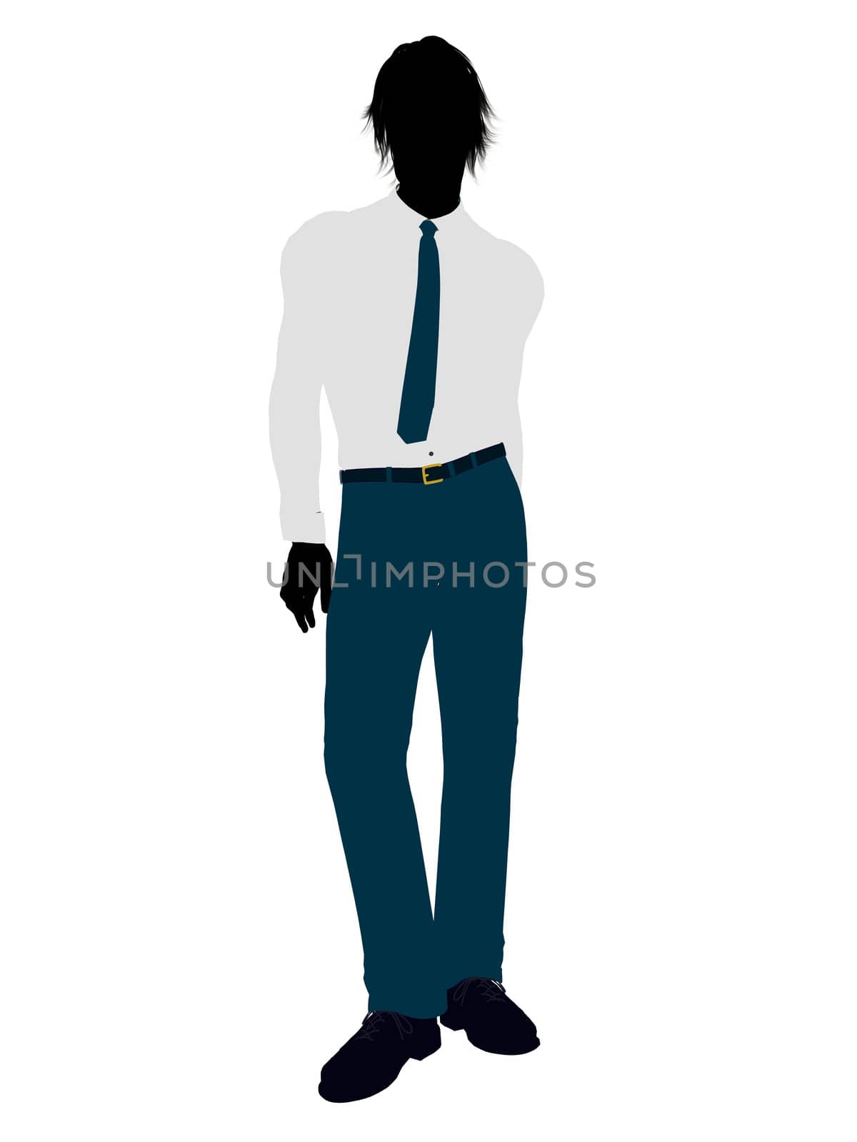 Business man silhouette illustration on a white background