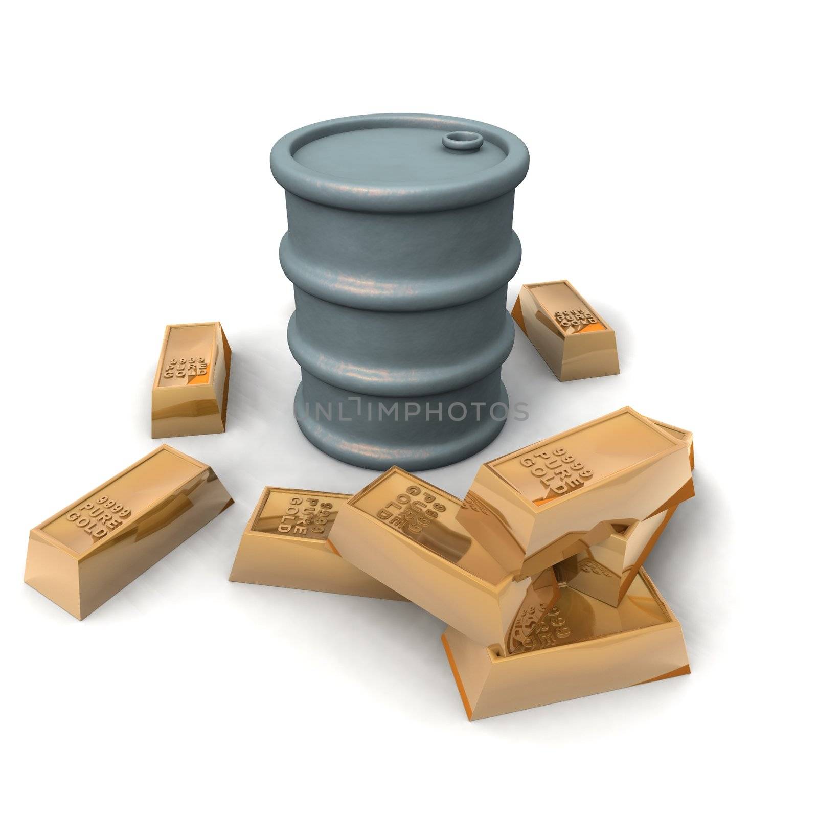 a 3d rendering to illustrate oil barrel increase