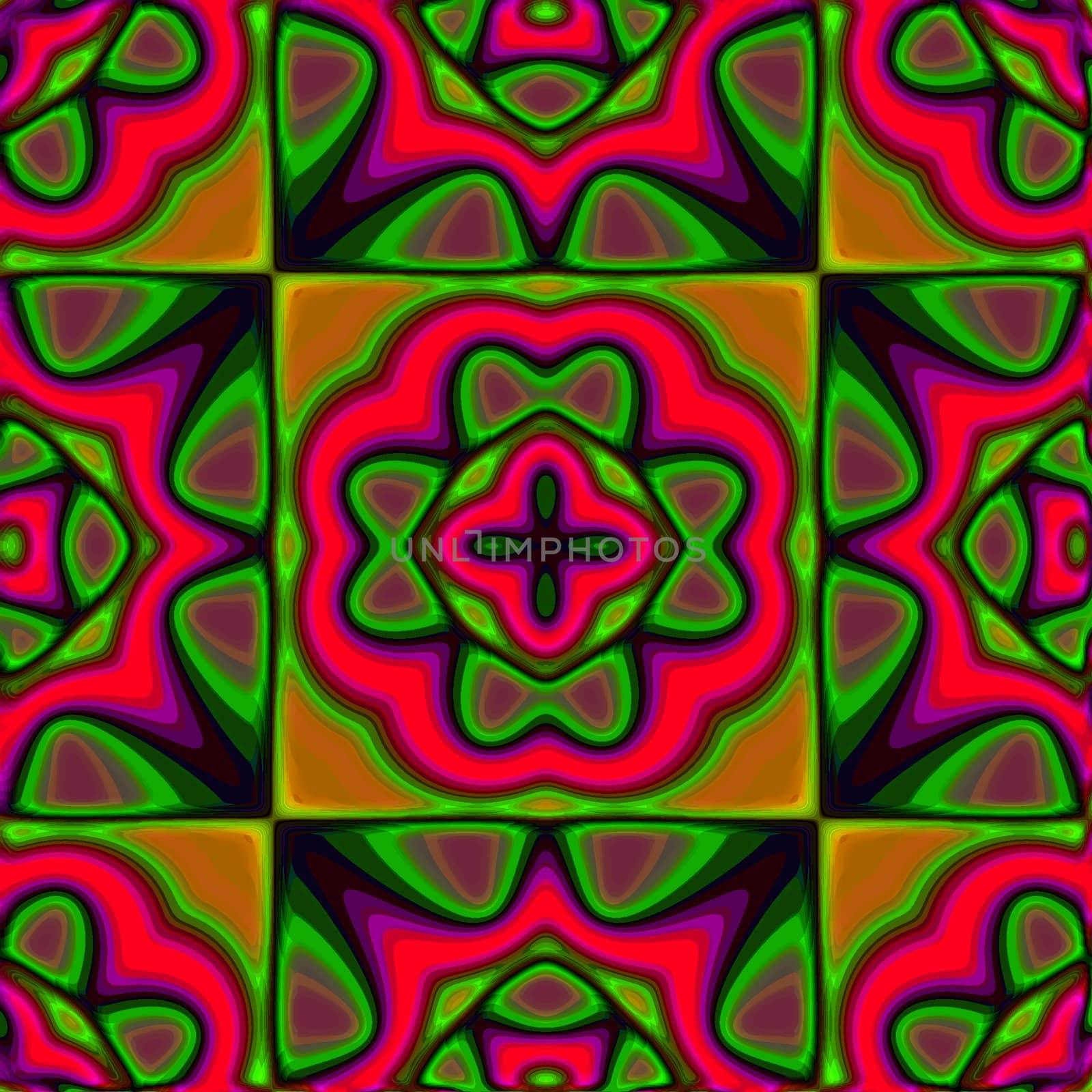 a red and green abstract geometrical pattern illustration