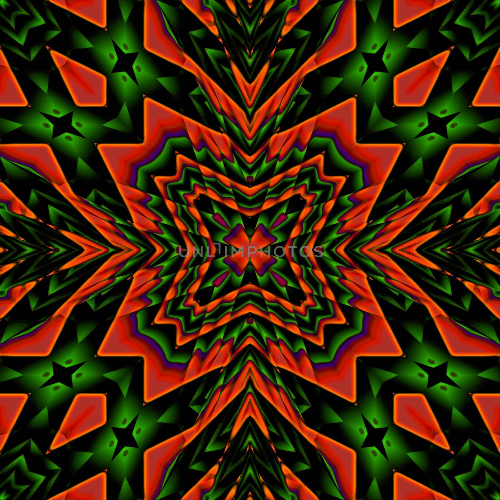 a red and green abstract geometrical pattern illustration