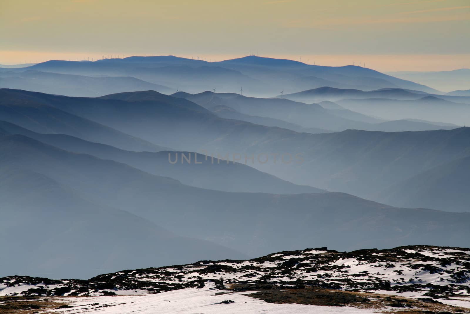 cold winter landscape with snow