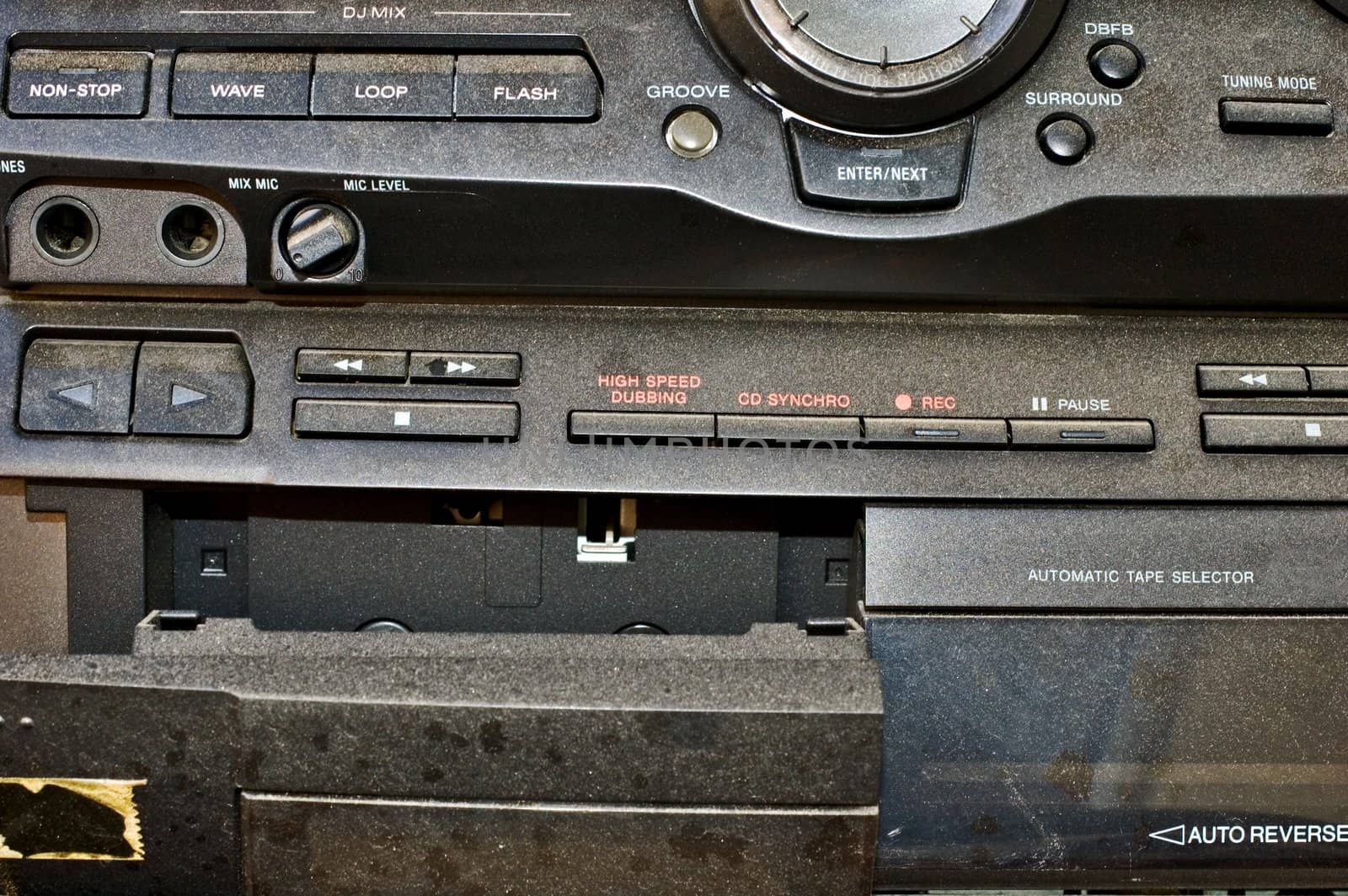 Detail of a worn out hi-fi