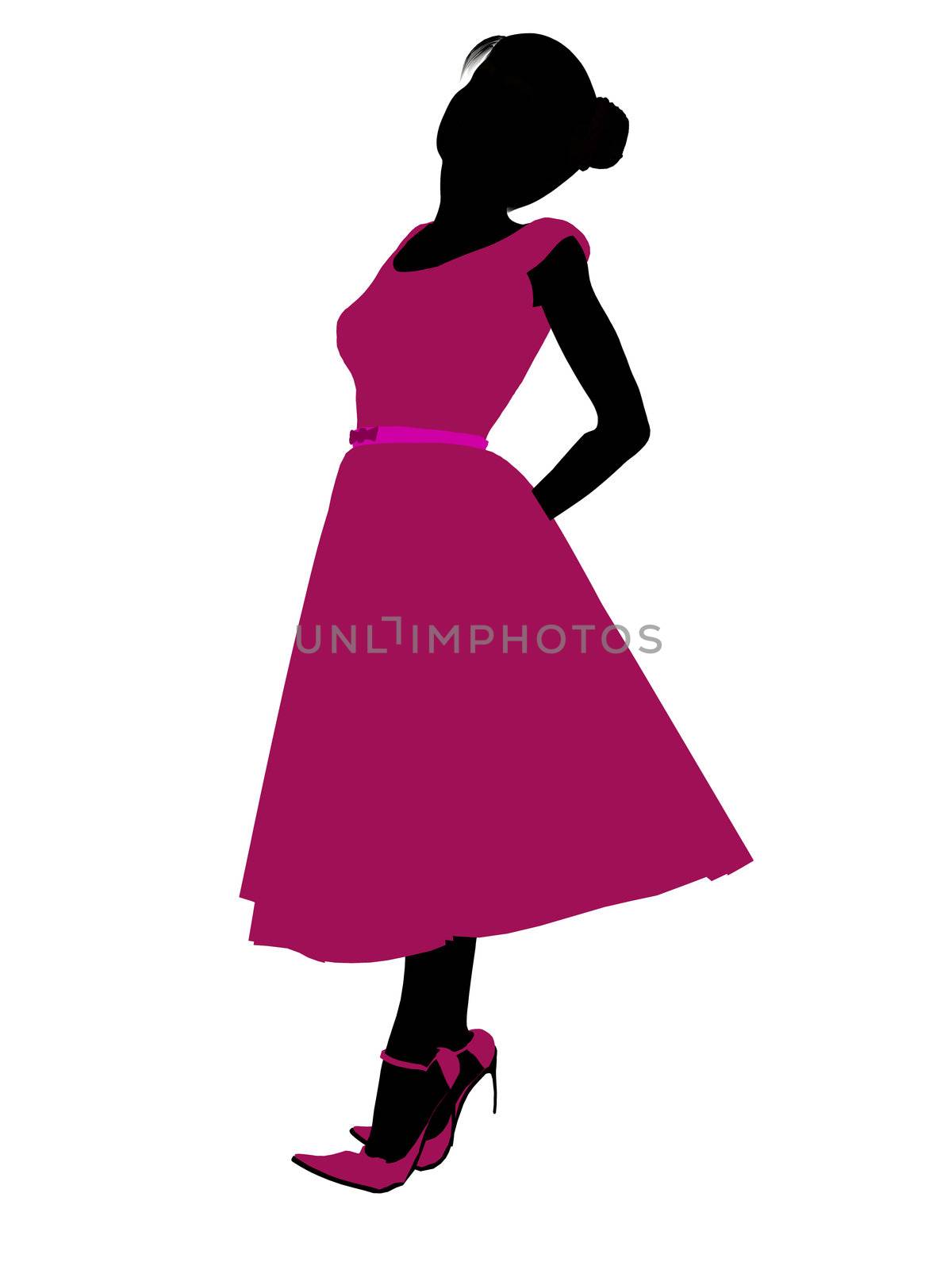 Prom Girl silhouette on a white background