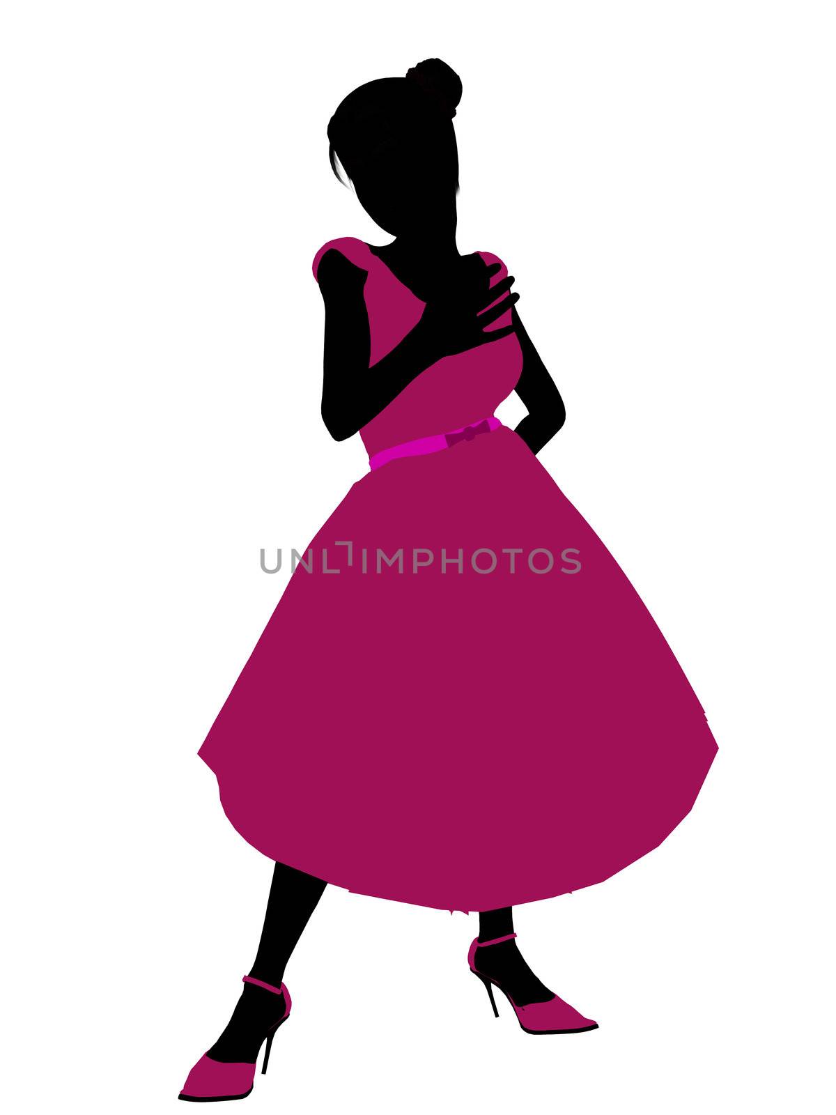 Prom Girl silhouette on a white background