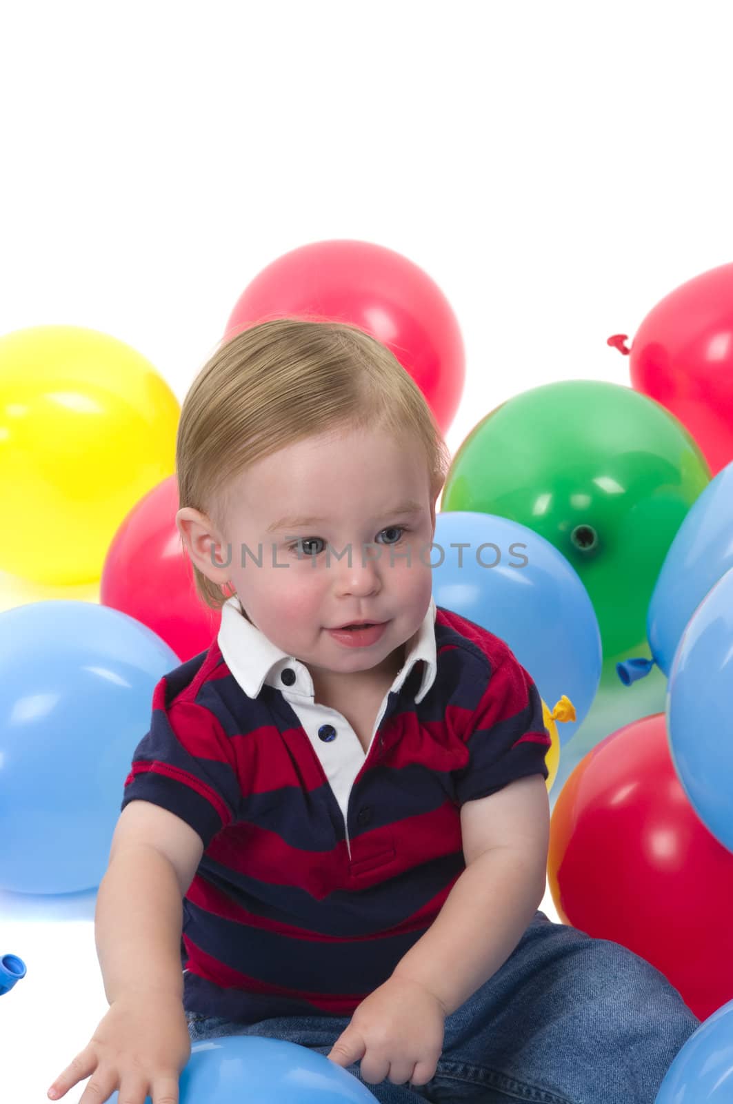 Very cute baby boy celebrating his birthday 