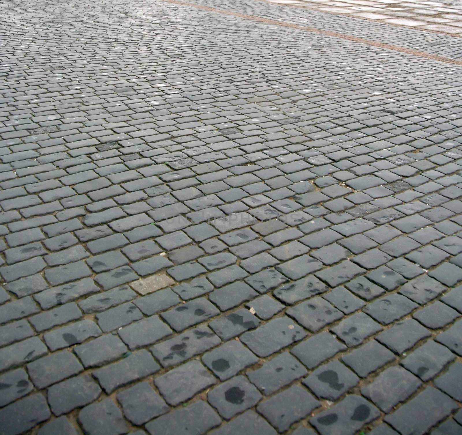 Cobblestone pavement texture, background