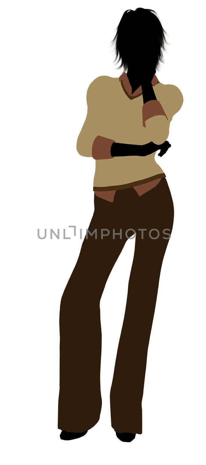 Female business executive silhouette on a white background