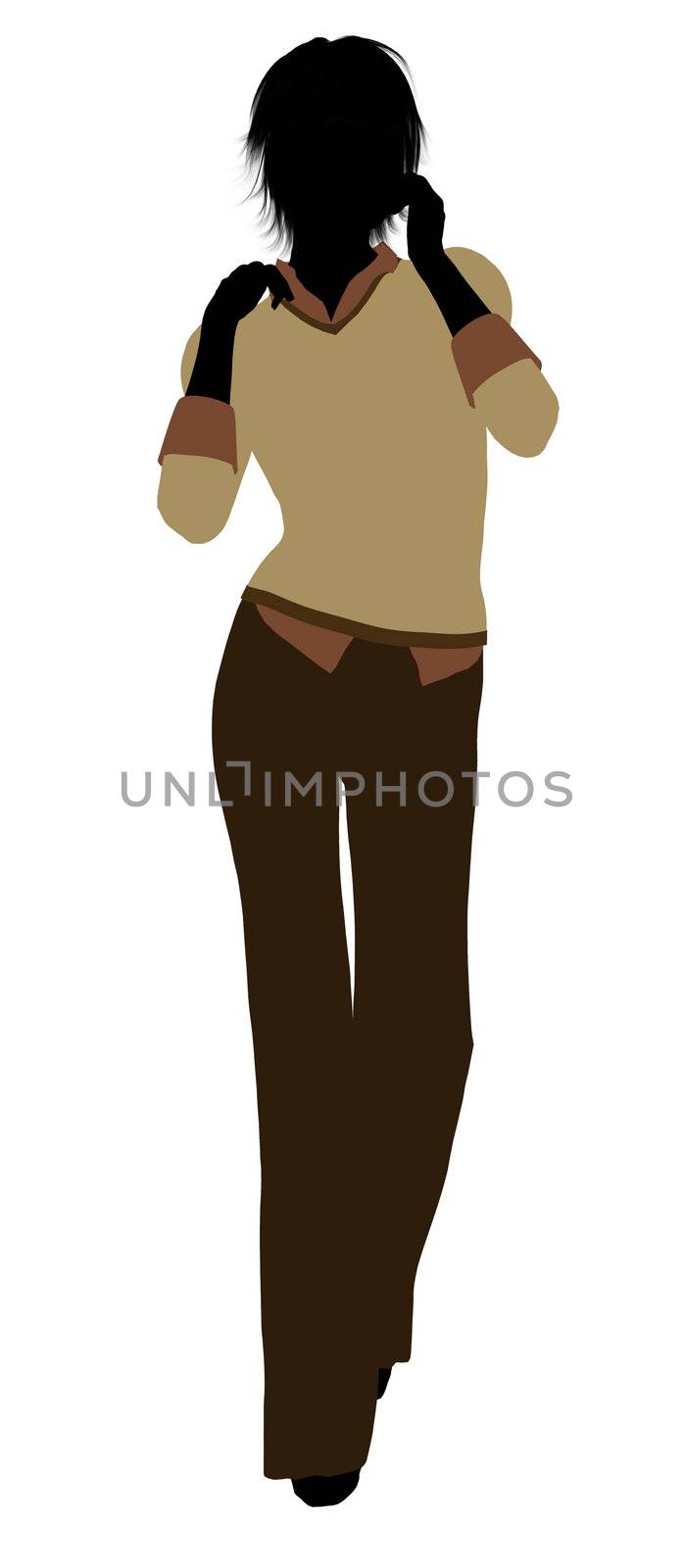 Female business executive silhouette on a white background