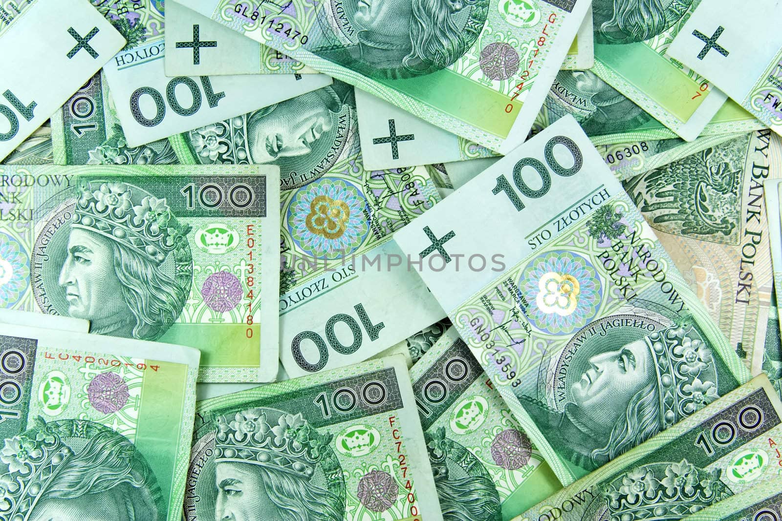 Polish green money background pattern