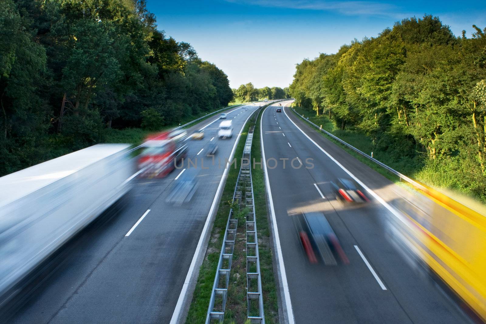 Cars and Trucks on a Motorway