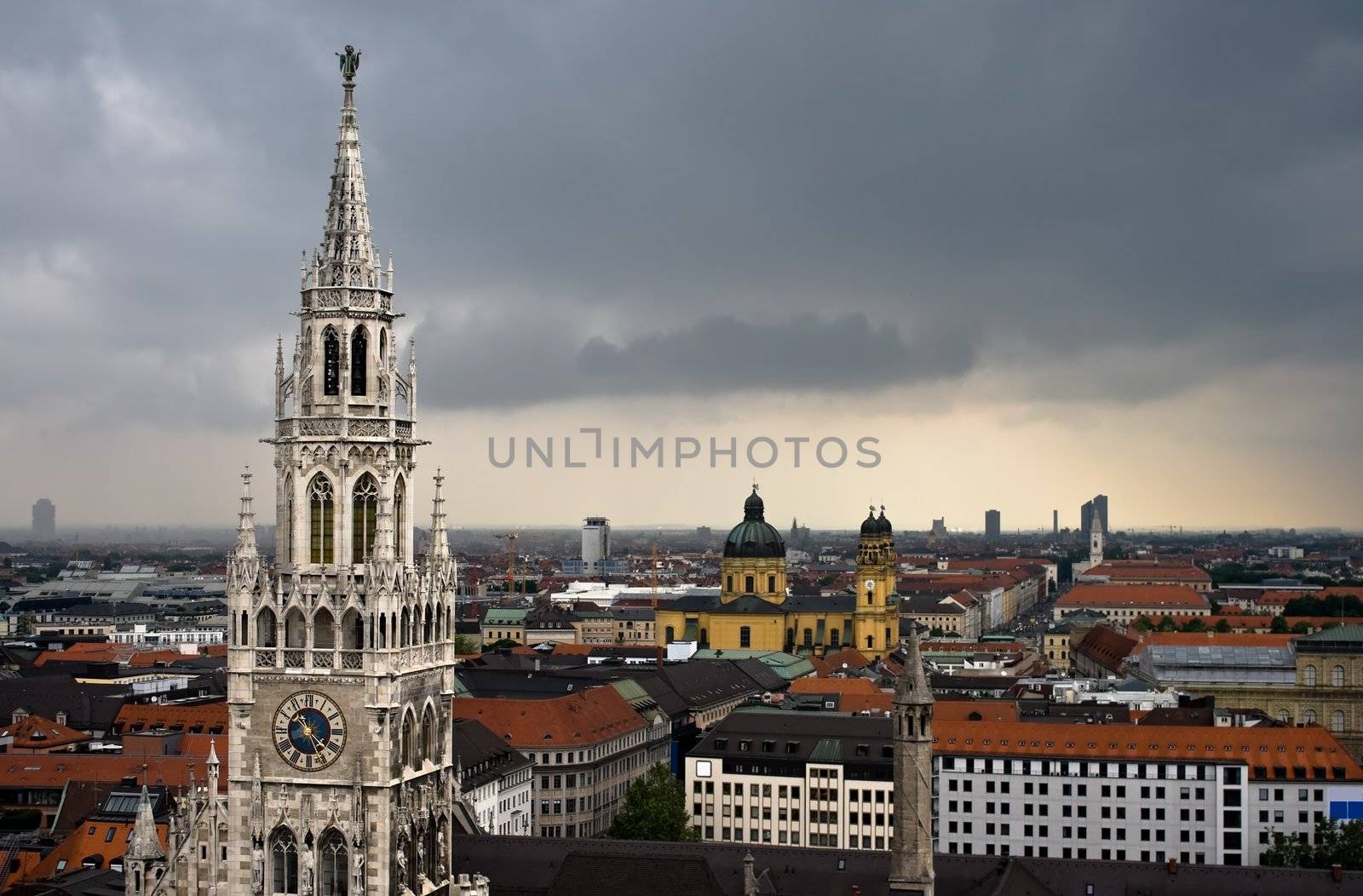Dark clouds over Munich city