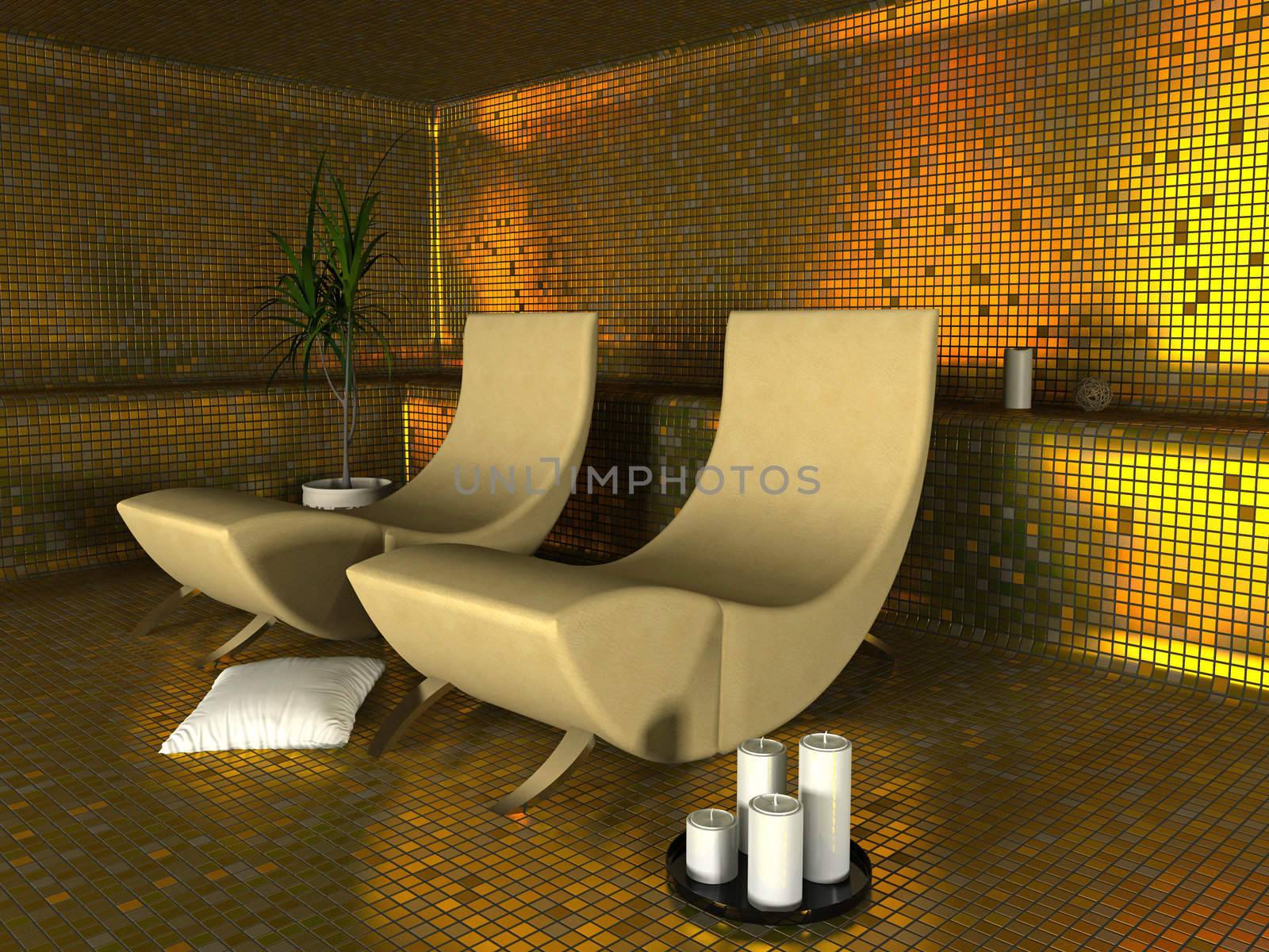 spa modern interior (3D rendering)