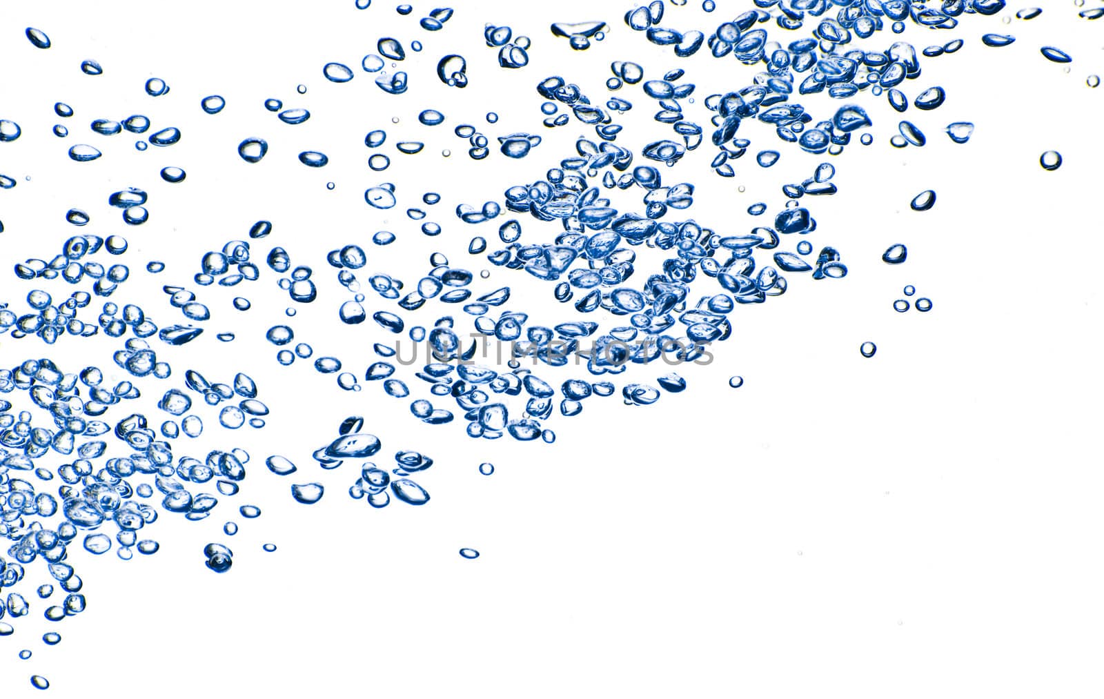 Isolated water splashing with bubbles and water drops - abstract by mozzyb