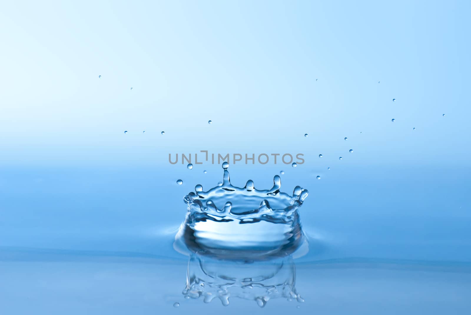 Blue water environmental abstract background - blue water drop splashing in clear clean water