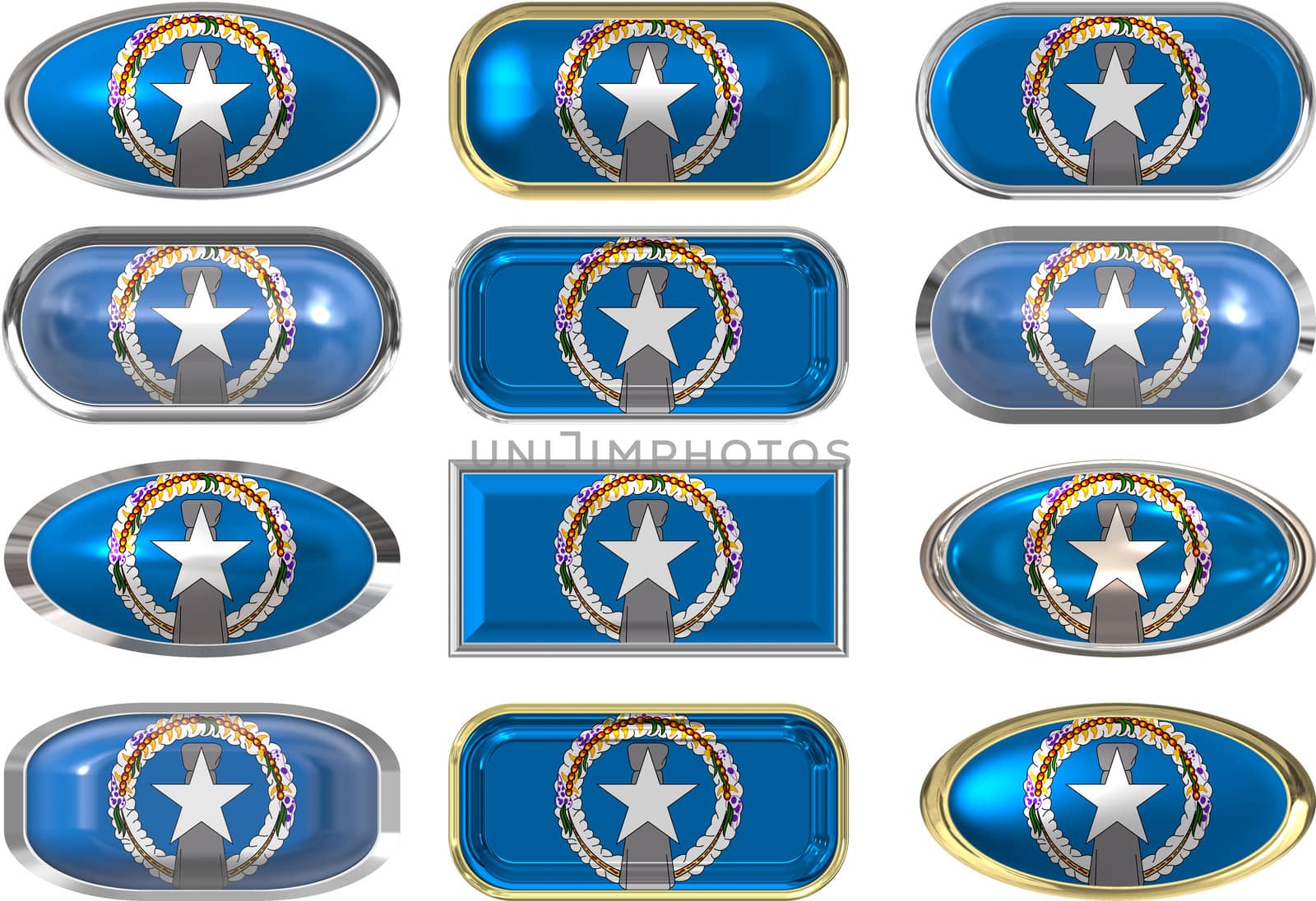 twelve buttons of the Flag of Northern Mariana Islands