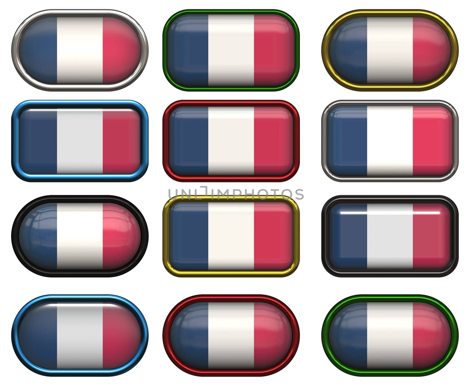 twelve buttons of the Flag of France