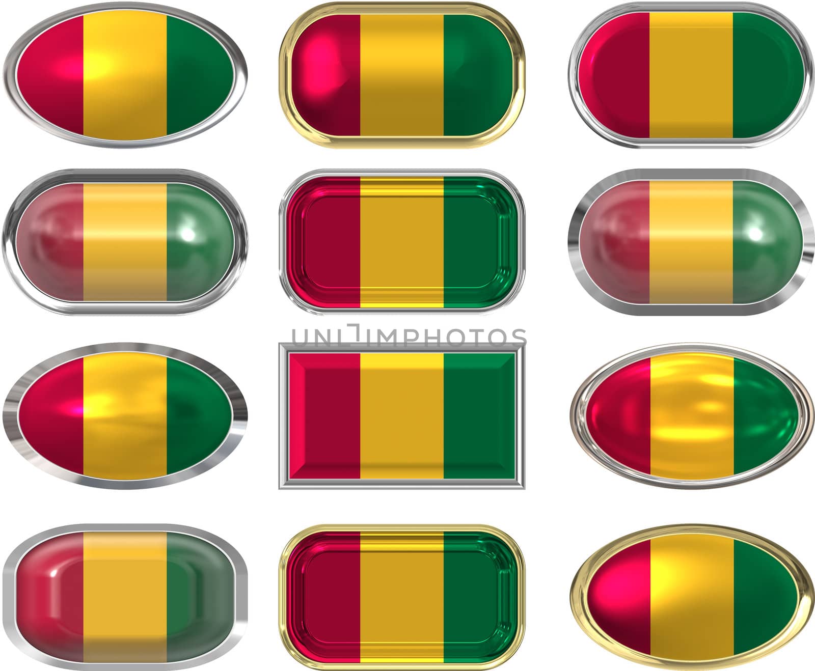 twelve buttons of the Flag of Guinea
