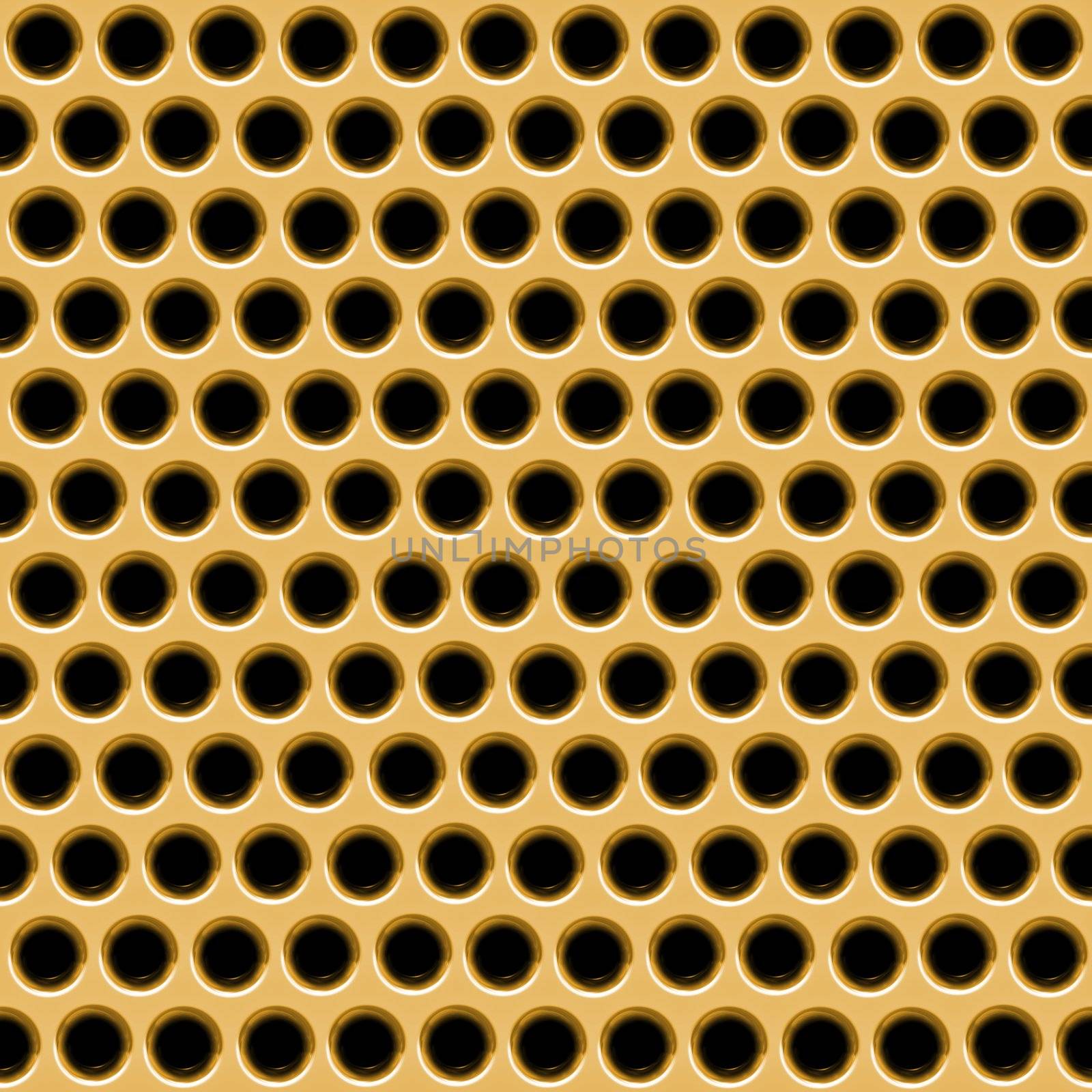 a large sheet of a background gold metal grid or grill 