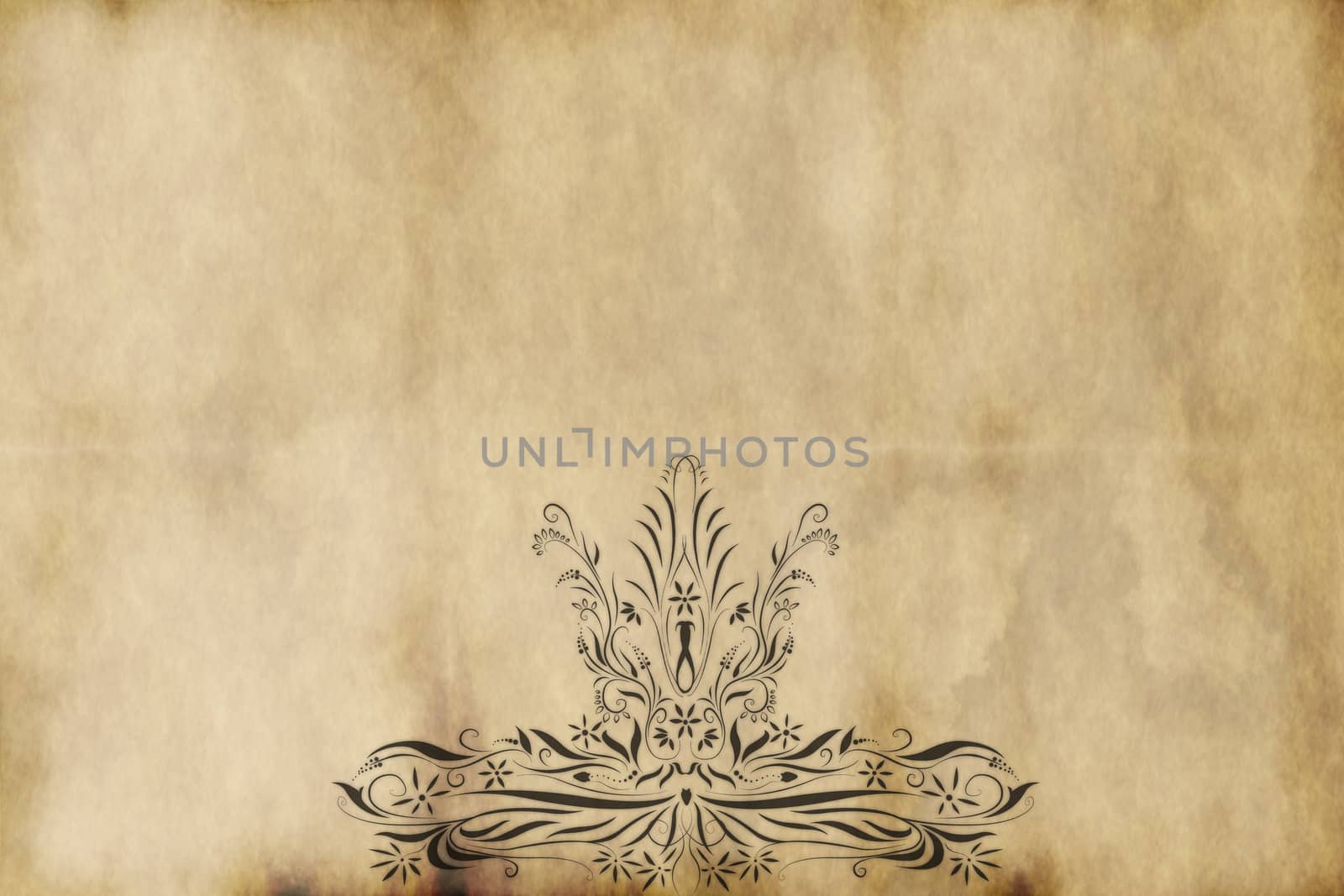 regal style design printed on old paper