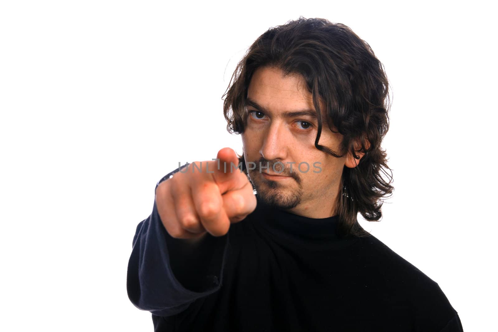 casual young man portrait over white background