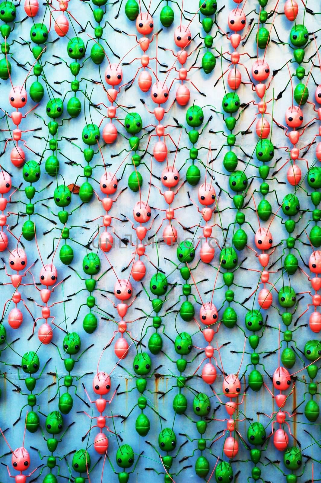 Modern abstract colorful background with metal ants.