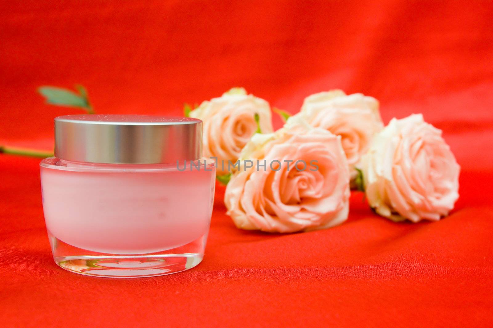 moisturizer cream and rose by semenovp