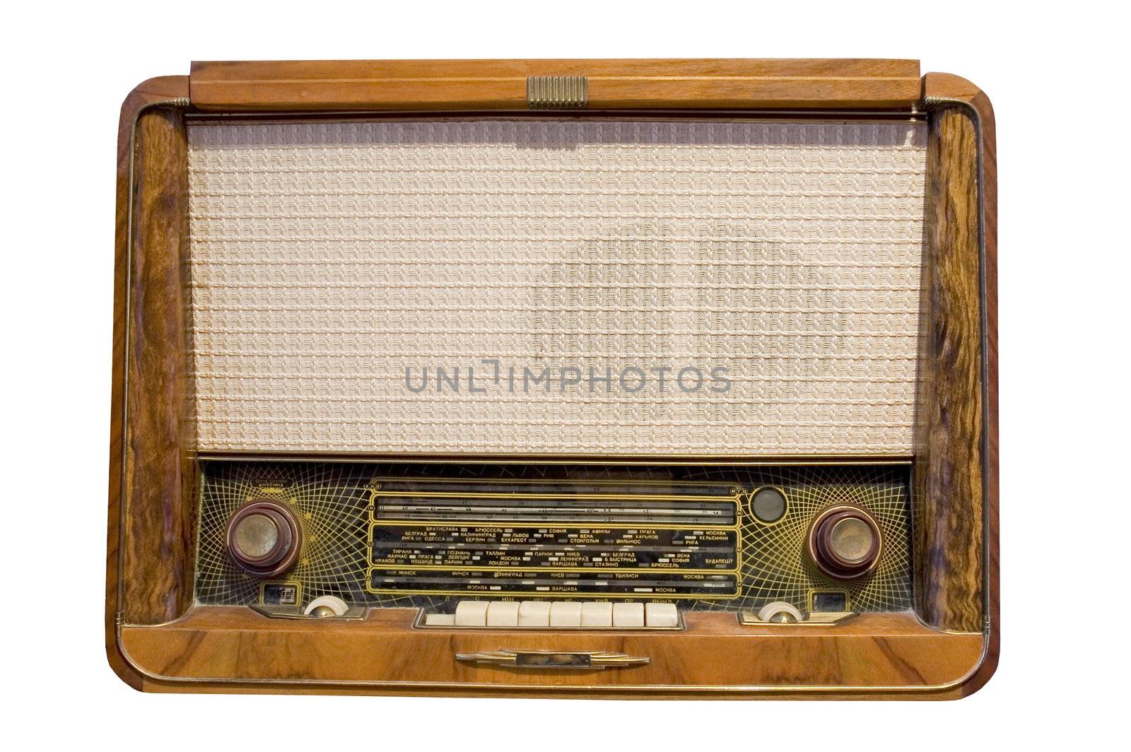 old radio isolated in white by semenovp