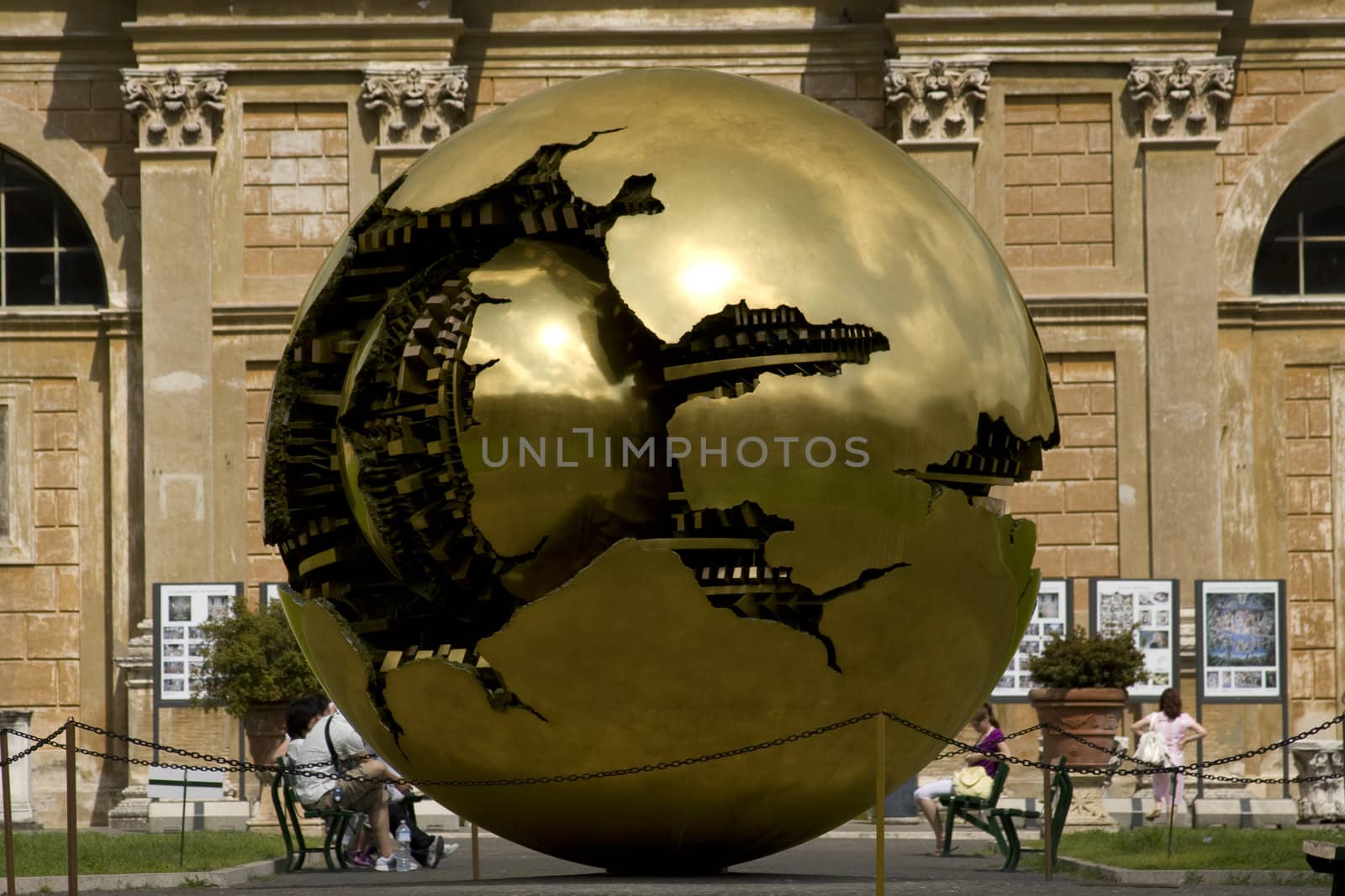 Golden ball world in world symbol of Vatican