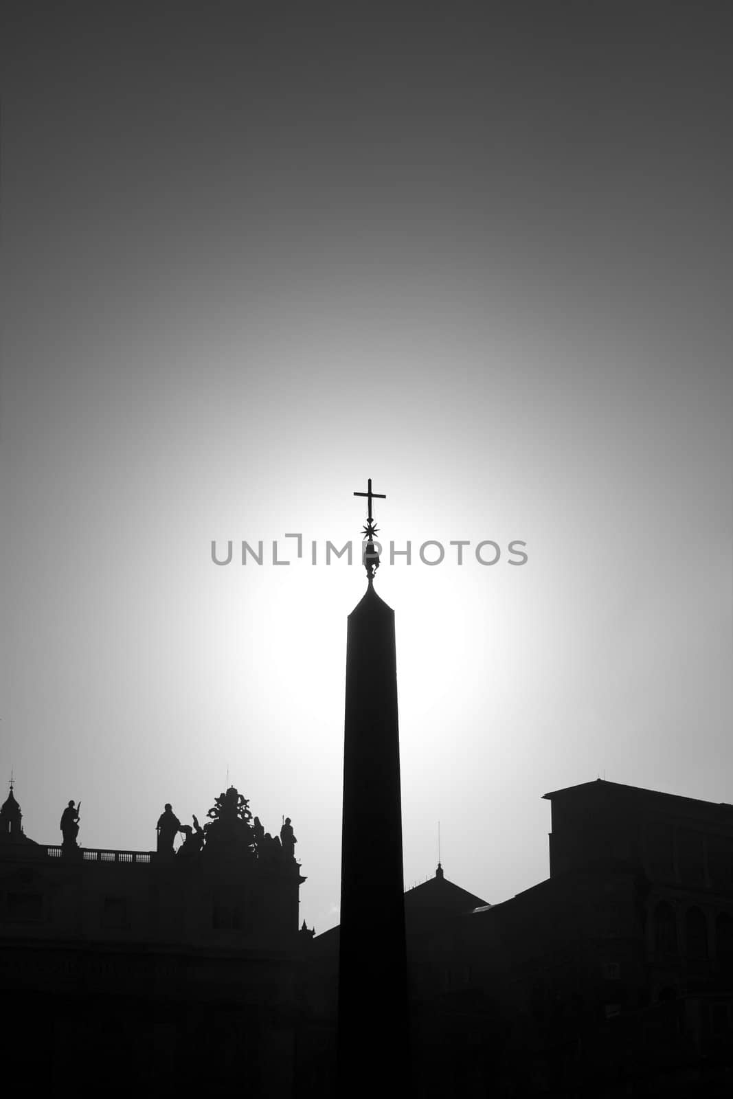 Cross on stella in Vatican silhouette version