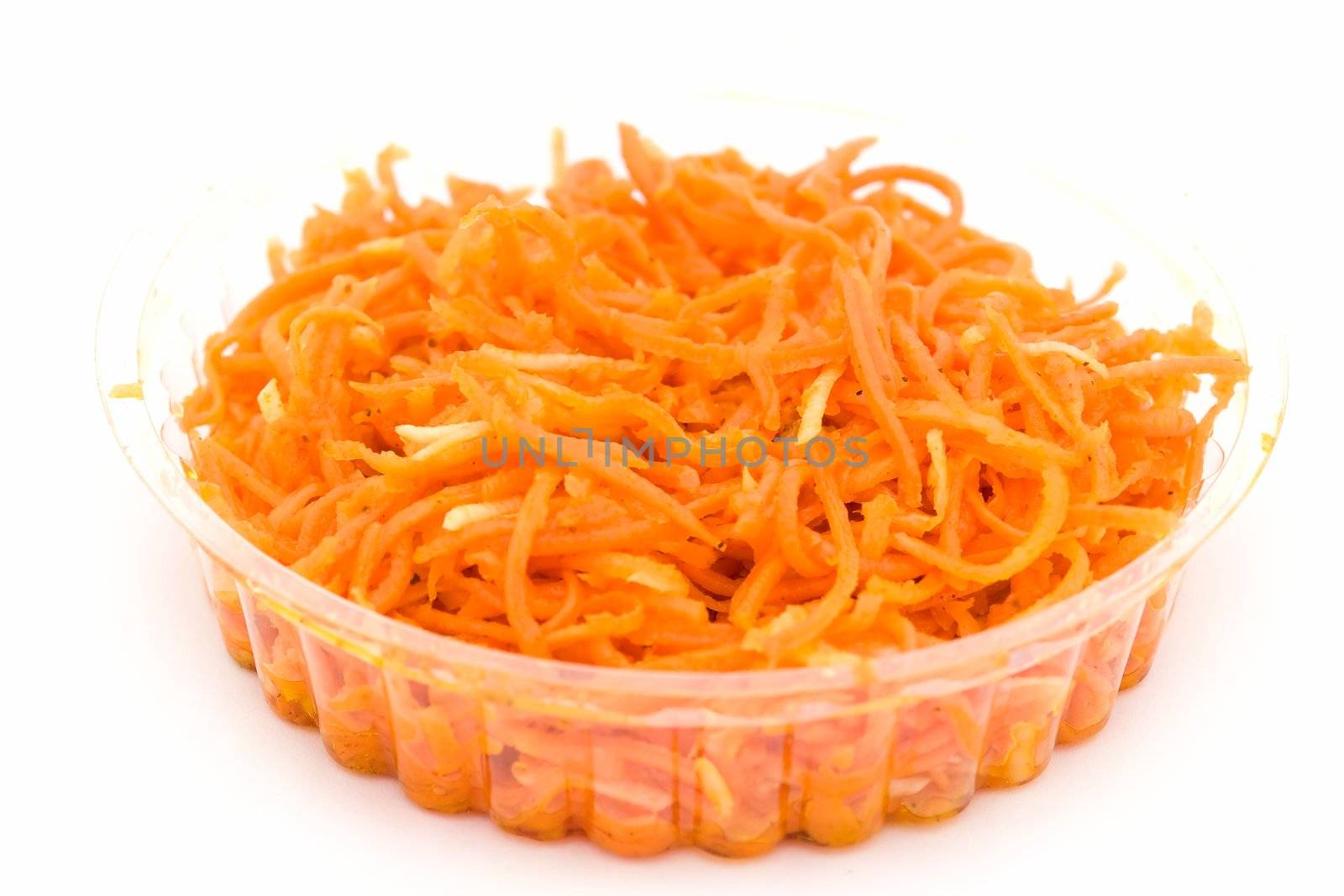 The Korean carrots on a white background