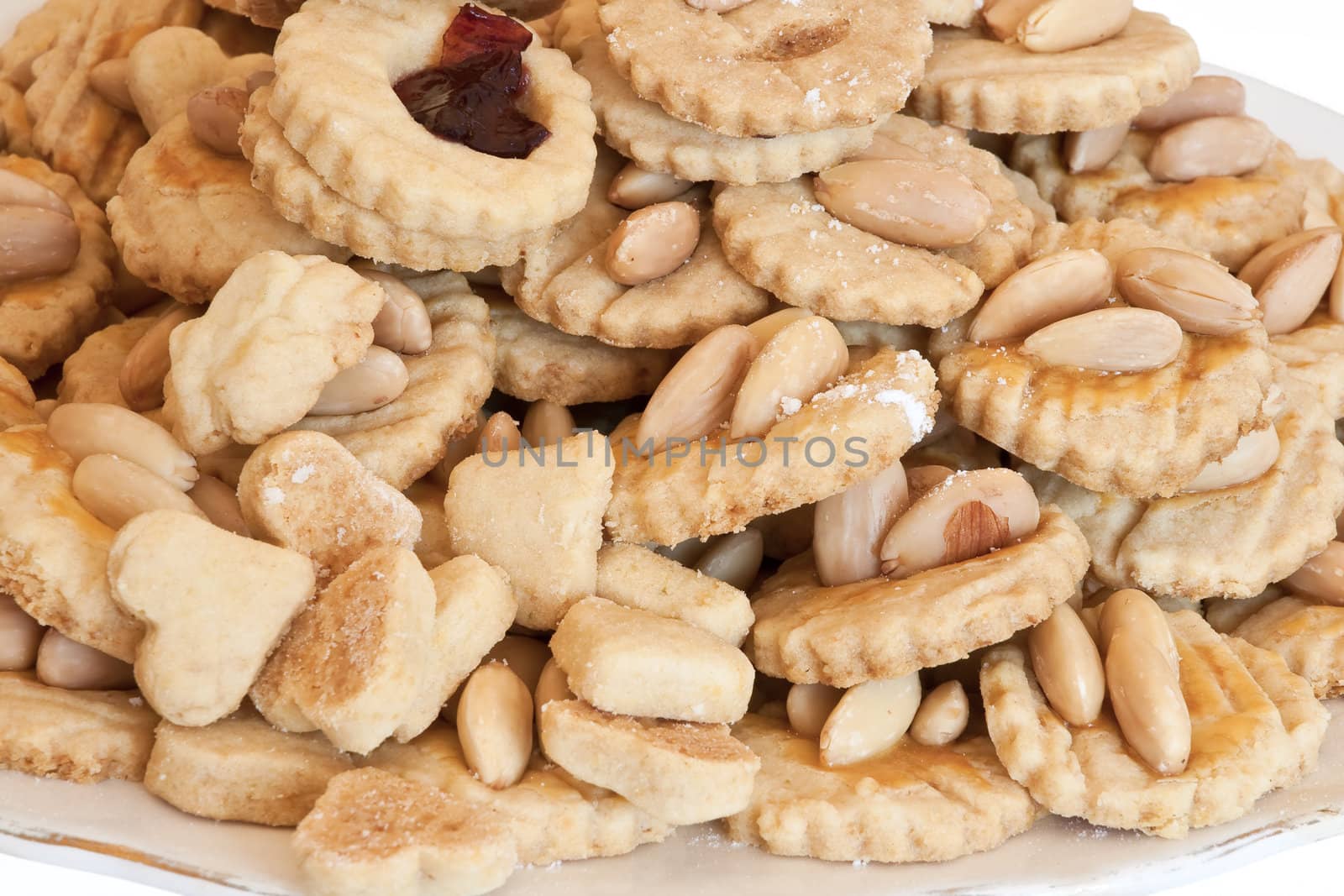 homemade almond cookies close up
