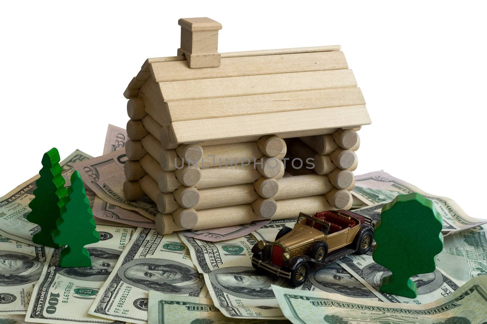 Log building model and money by ints