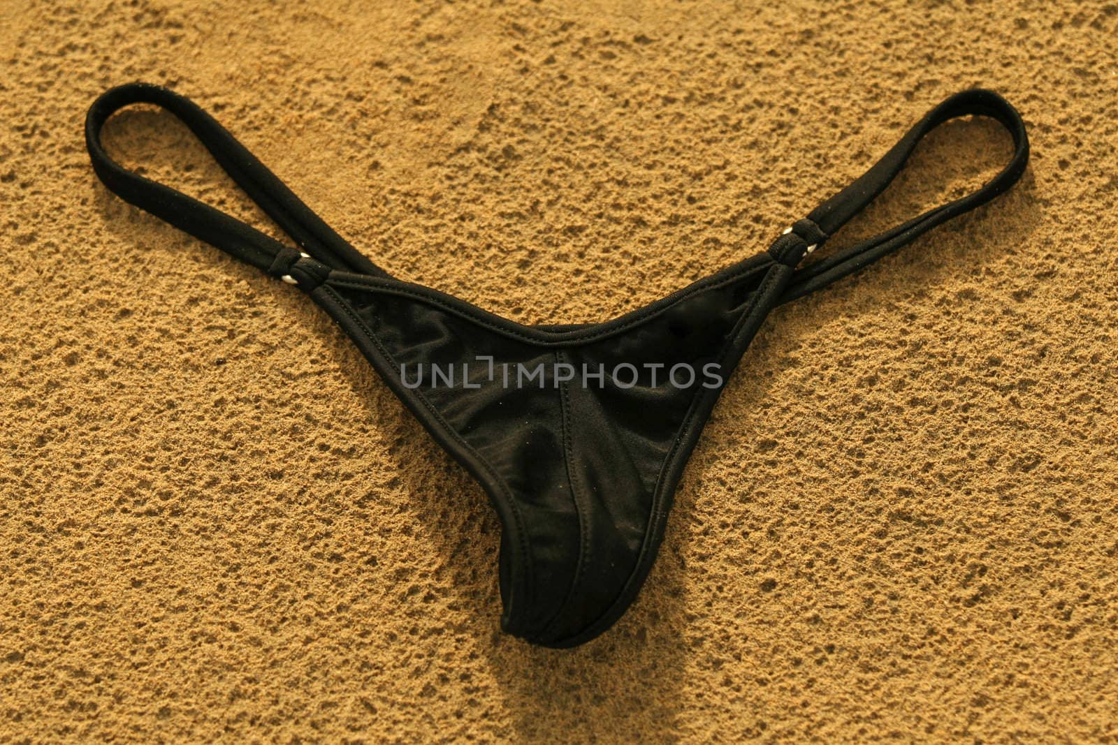 Shot of the bikini triangle on the beach