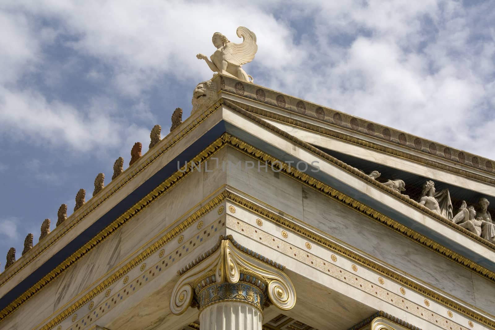 Detail of frieze in Academy of Athens, Greece.