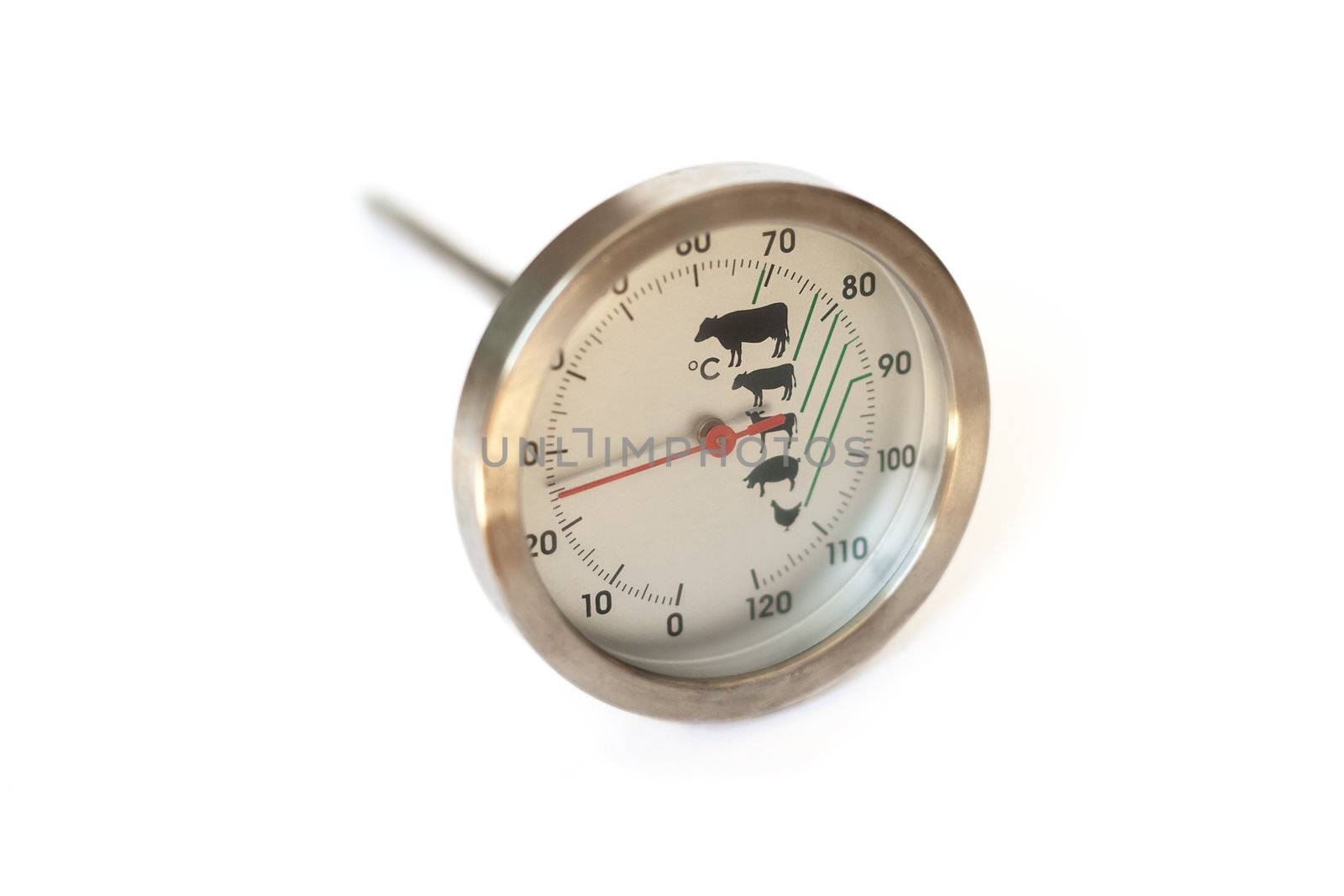 food thermometer, isolated, shallow DOF