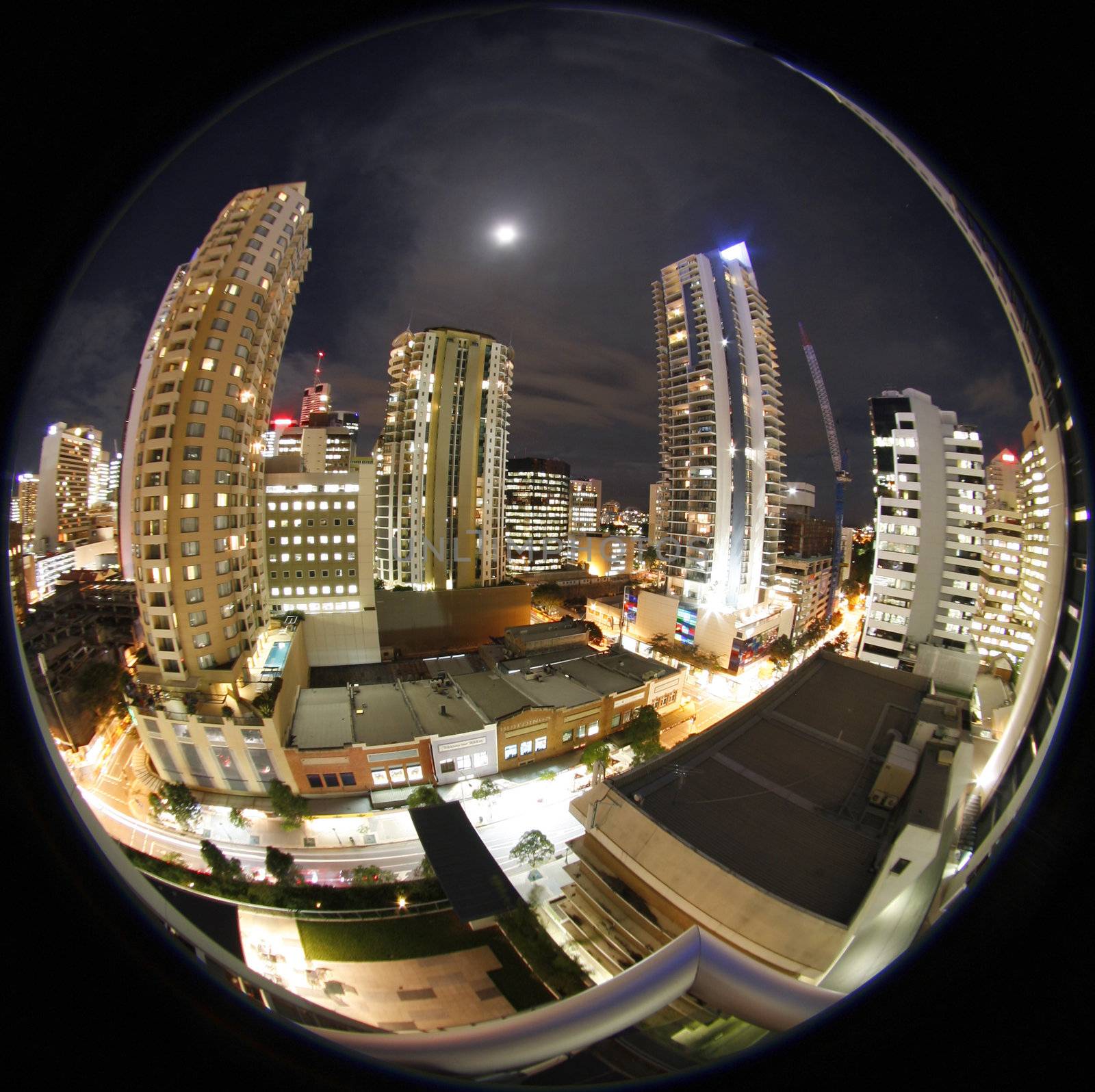 Brisbane Australia  by fish eye view