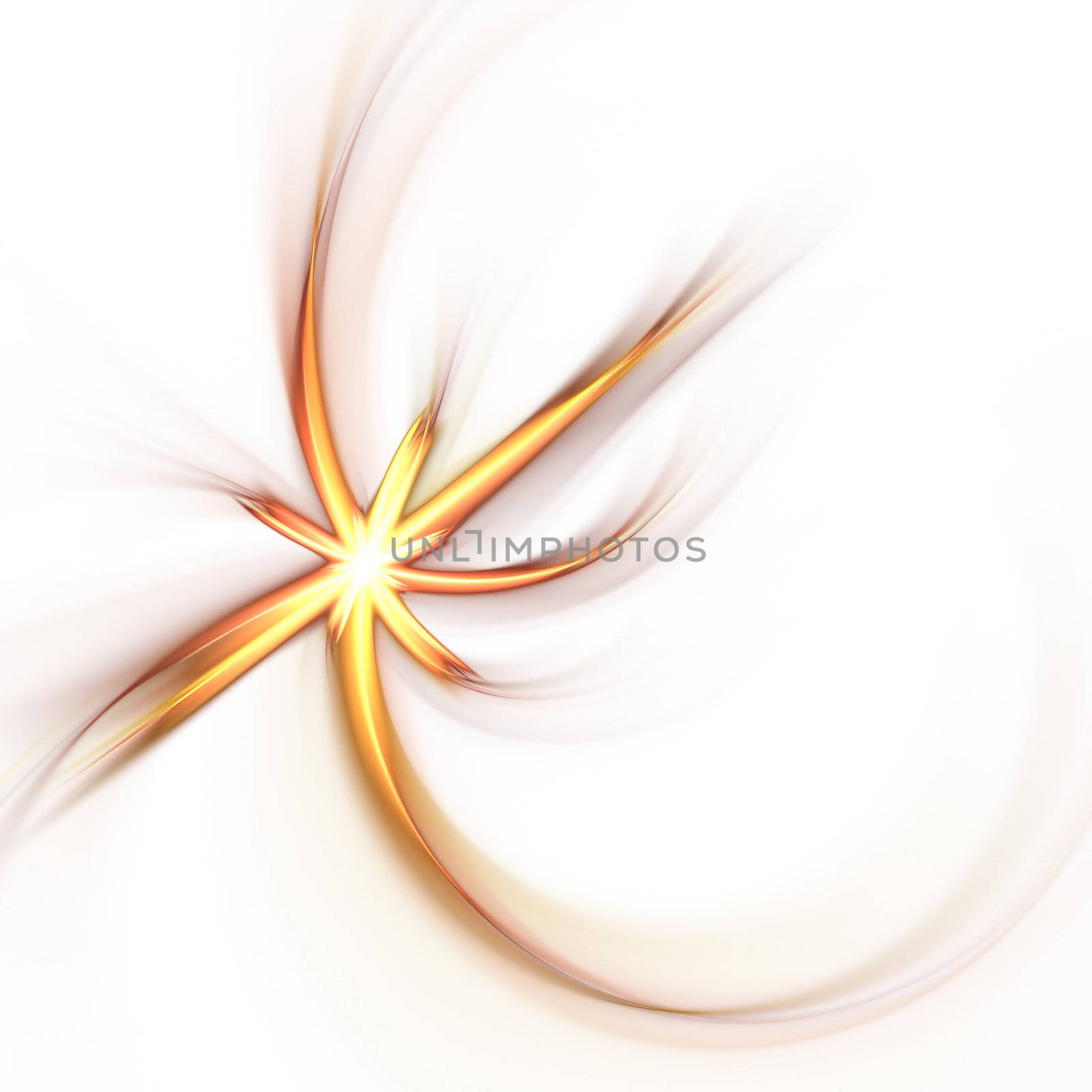 An abstract solar flare isolated over a white background.