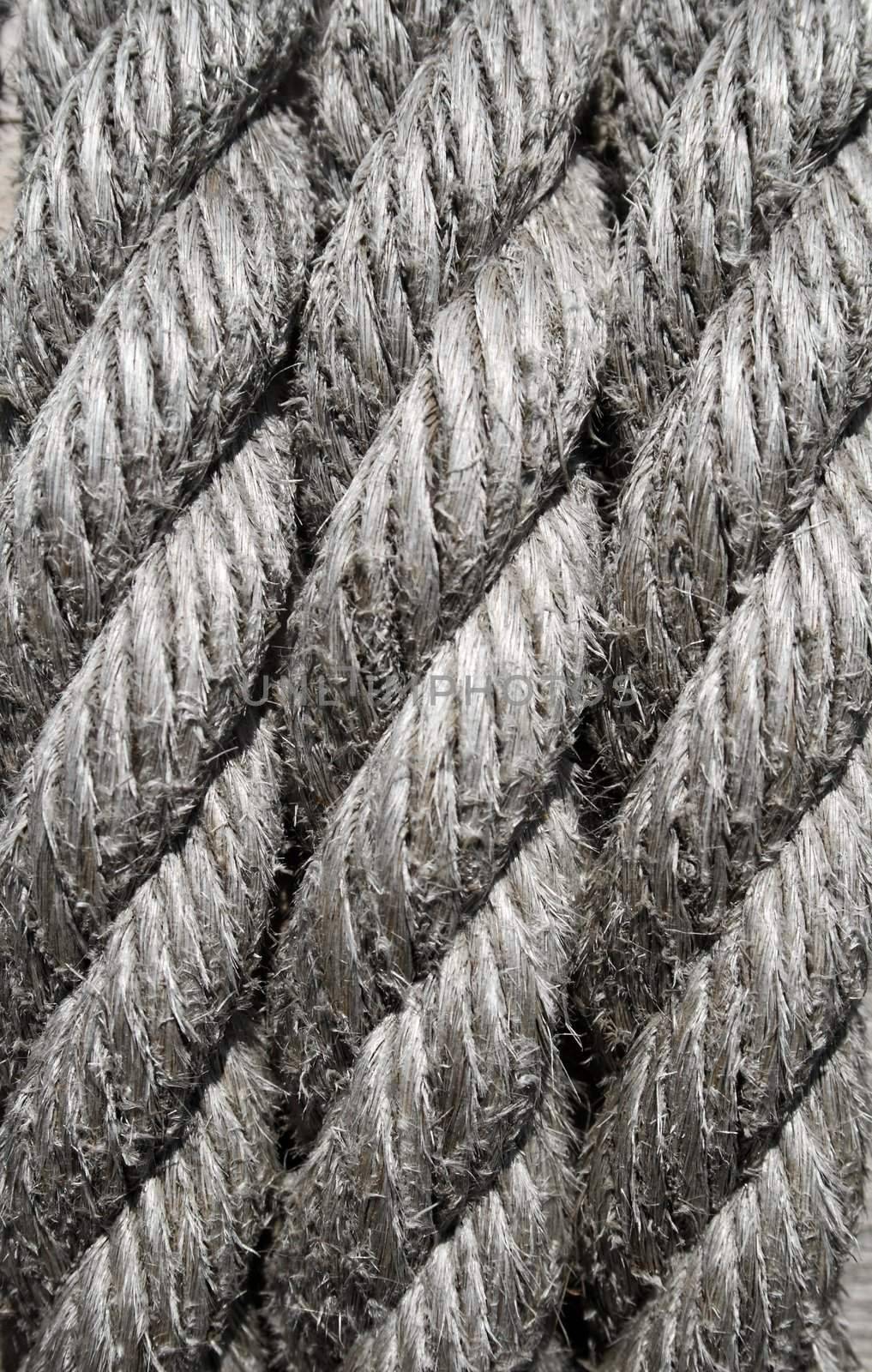 Boat rope closeup. Nautical background.