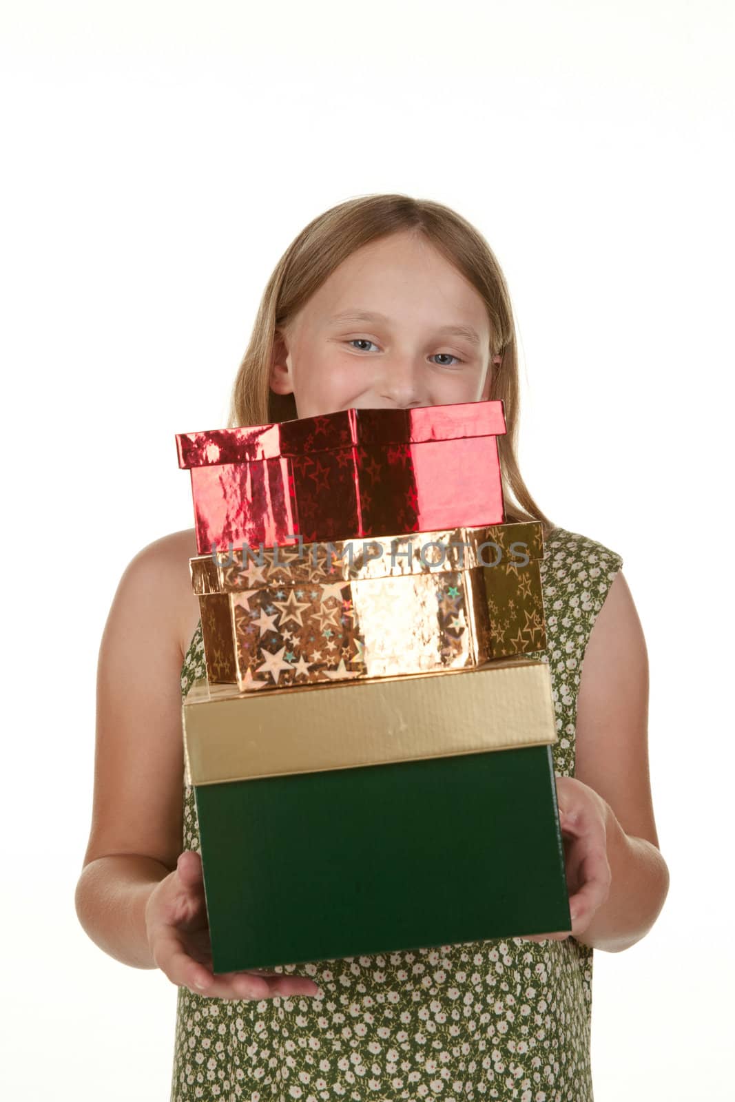 young girl with presents by clearviewstock