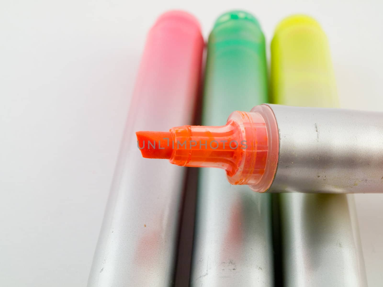 Orange Felt Tip Bright Color Office Marker Highlighter Pens by bobbigmac