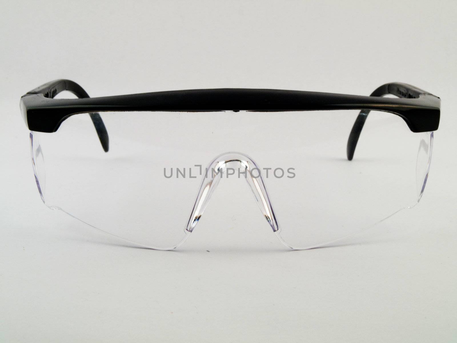 Safety Goggles With Clear Plastic and Black Rim by bobbigmac