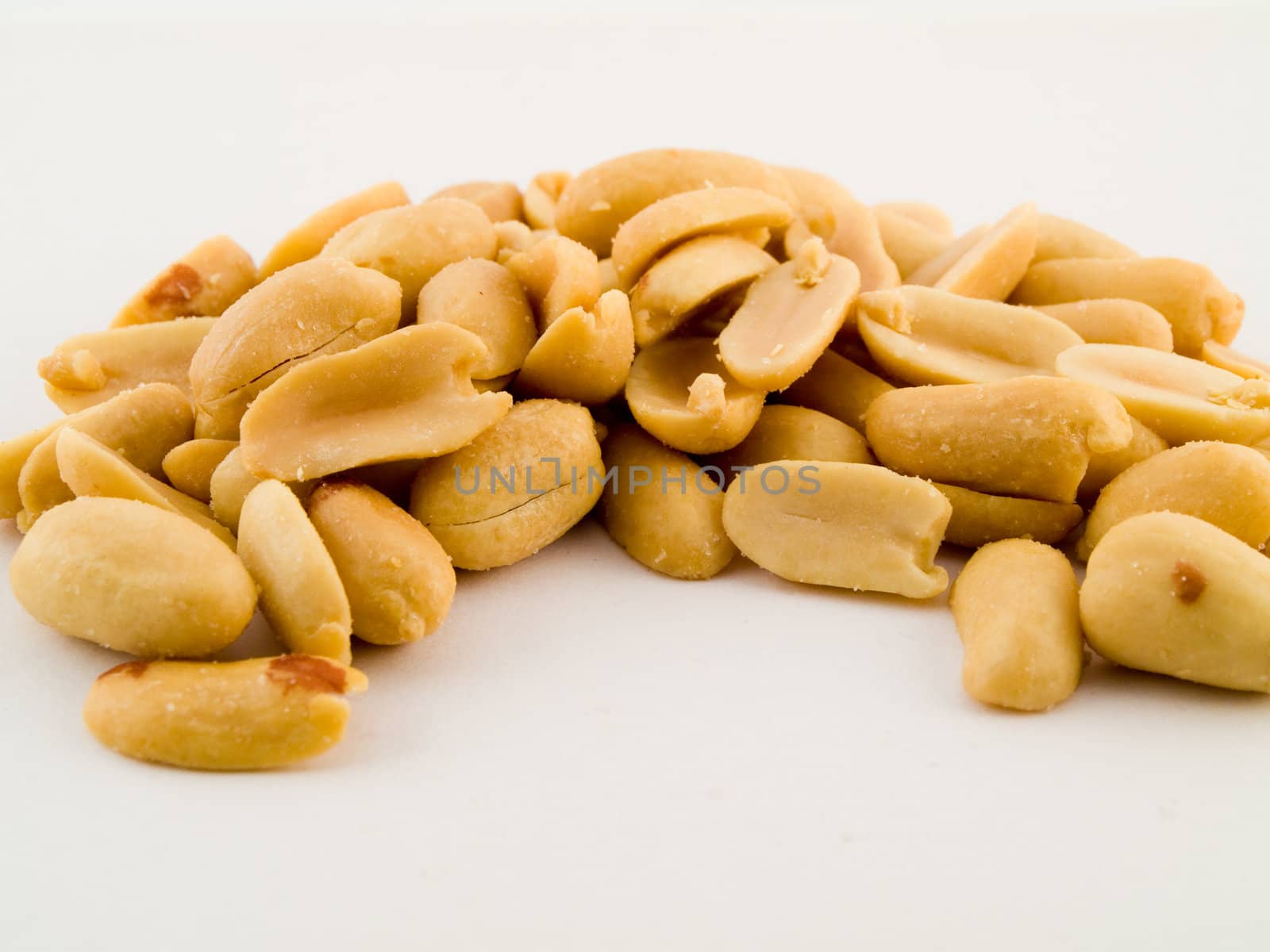 Stact Pile of Peanuts On White Background No Shells