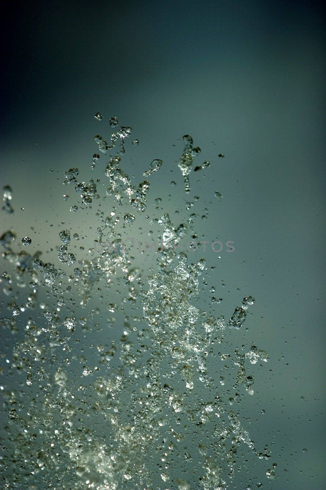 Close up view of the blue water bubble