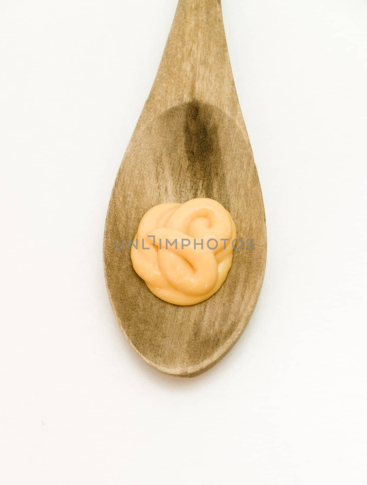 spoon with pink sauce by lauria