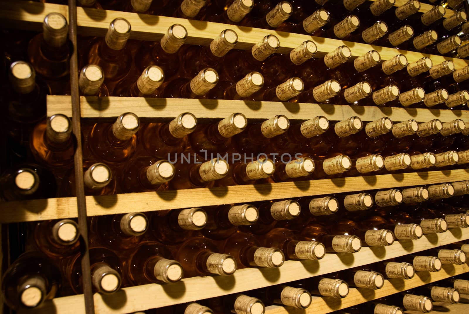 Bottles containing the sweet, white Jurancon wine are waiting to be shipped in the Aquitane region of southwest France.