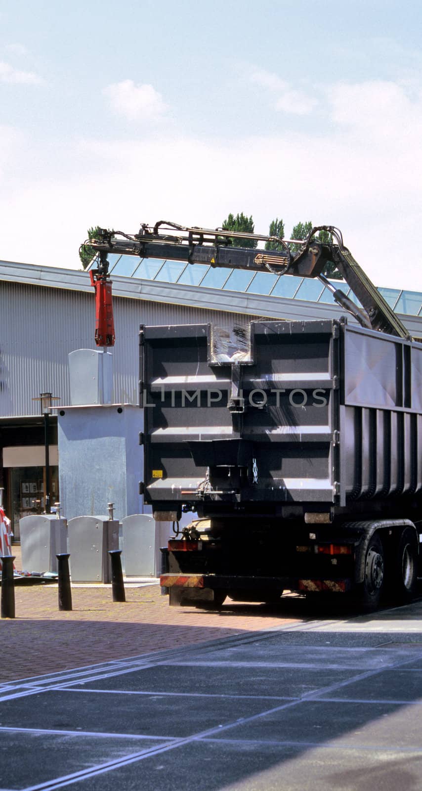 Garbage is stored underground in Amsterdam until specially designed trucks remove the waste.