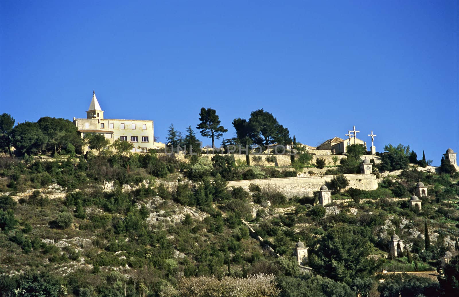 At a Monastary in the Provence region of France the faithful can follow the Stations of the Cross up the hillside
