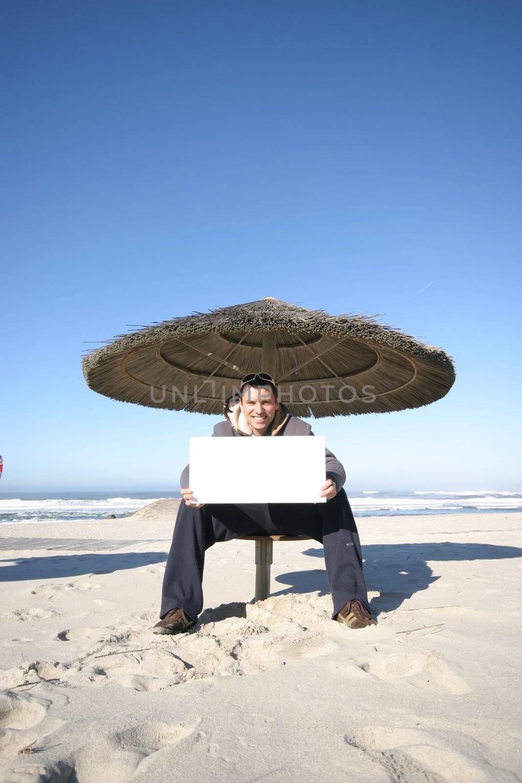 beach publicity in blue sky