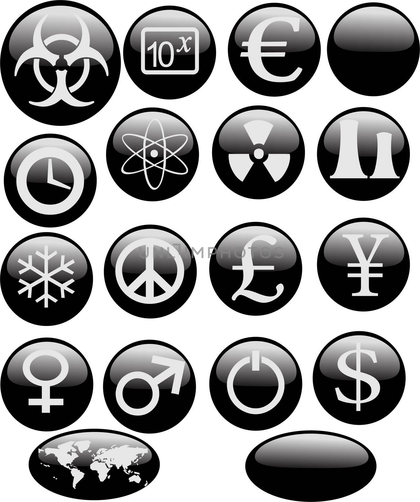 a set of icons related to science/chemistry physics